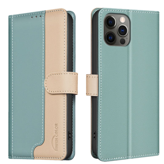 For iPhone 16 Pro Max Color Matching RFID Anti-theft Leather Phone Case(Green) - iPhone 16 Pro Max Cases by PMC Jewellery | Online Shopping South Africa | PMC Jewellery | Buy Now Pay Later Mobicred