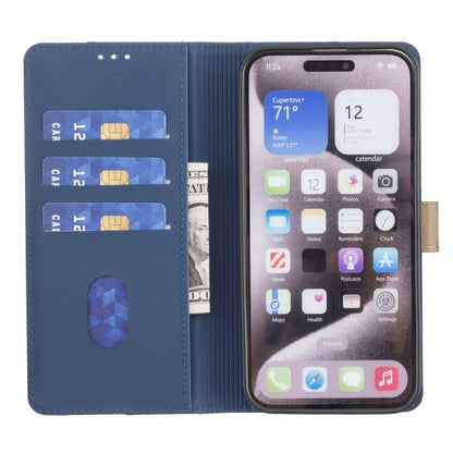 For iPhone SE 2024 Color Matching RFID Anti-theft Leather Phone Case(Blue) - More iPhone Cases by PMC Jewellery | Online Shopping South Africa | PMC Jewellery | Buy Now Pay Later Mobicred