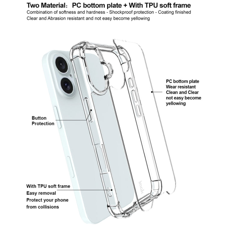 For iPhone 16 IMAK Space Shield PC + TPU Airbag Shockproof Phone Case(Transparent) - iPhone 16 Cases by imak | Online Shopping South Africa | PMC Jewellery | Buy Now Pay Later Mobicred