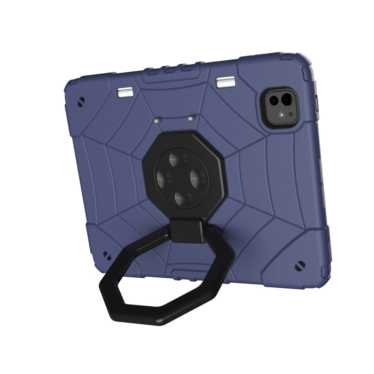 For iPad Pro 11 2024 Spider Turntable Handle Stress Relief Tablet Case(Navy Blue Black) - iPad Pro 11 2024 Cases by PMC Jewellery | Online Shopping South Africa | PMC Jewellery | Buy Now Pay Later Mobicred