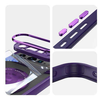 For Google Pixel 9 / 9 Pro 360 Holder Magsafe Acrylic Hybrid TPU Phone Case(Purple) - Google Cases by PMC Jewellery | Online Shopping South Africa | PMC Jewellery | Buy Now Pay Later Mobicred