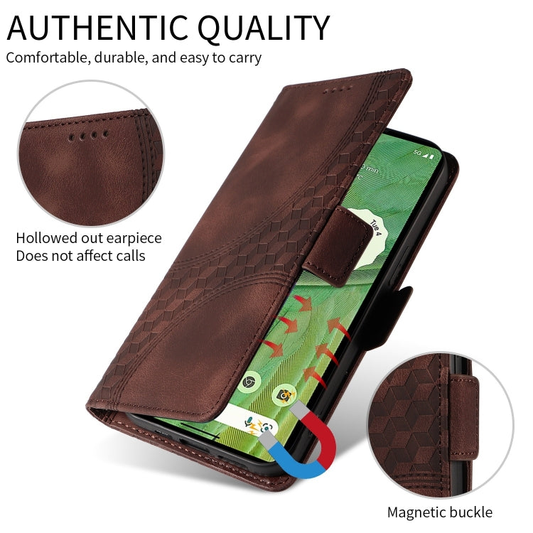 For Honor Magic6 Pro Embossed Rhombus Starry Leather Phone Case(Brown) - Honor Cases by PMC Jewellery | Online Shopping South Africa | PMC Jewellery | Buy Now Pay Later Mobicred