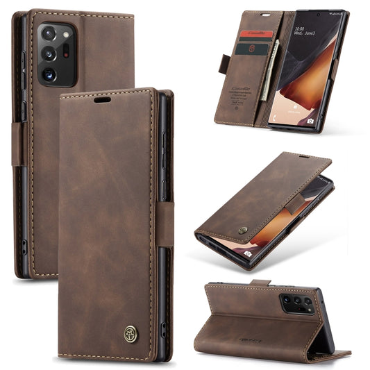 For Samsung Galaxy Note20 Ultra CaseMe Multifunctional Horizontal Flip Leather Case, with Card Slot & Holder & Wallet(Coffee) - Galaxy Phone Cases by CaseMe | Online Shopping South Africa | PMC Jewellery | Buy Now Pay Later Mobicred