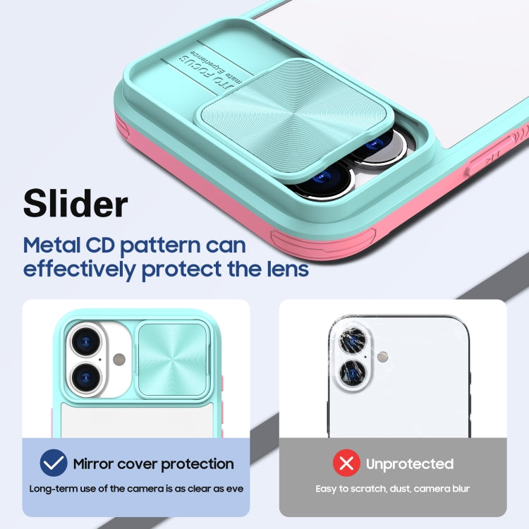 For iPhone 16 Pro Sliding Camshield Acrylic Hybrid TPU Phone Case(Blue Pink) - iPhone 16 Pro Cases by PMC Jewellery | Online Shopping South Africa | PMC Jewellery | Buy Now Pay Later Mobicred