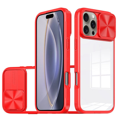 For iPhone 16 Pro Sliding Camshield Acrylic Hybrid TPU Phone Case(Red) - iPhone 16 Pro Cases by PMC Jewellery | Online Shopping South Africa | PMC Jewellery | Buy Now Pay Later Mobicred