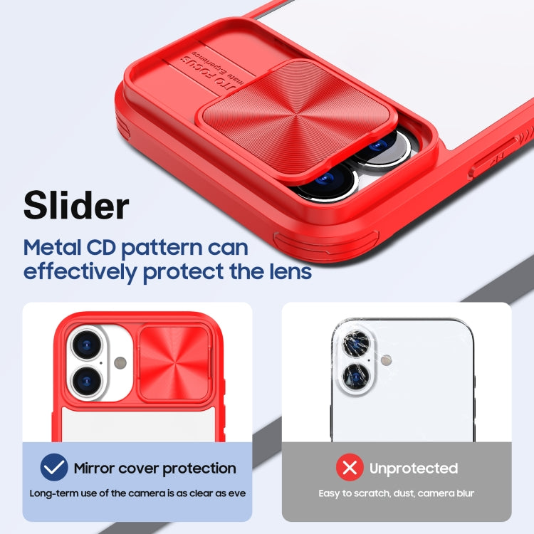 For iPhone 16 Pro Sliding Camshield Acrylic Hybrid TPU Phone Case(Red) - iPhone 16 Pro Cases by PMC Jewellery | Online Shopping South Africa | PMC Jewellery | Buy Now Pay Later Mobicred