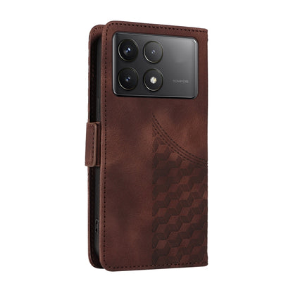 For Redmi K70 / K70 Pro Embossed Rhombus Starry Leather Phone Case(Brown) - K70 Pro Cases by PMC Jewellery | Online Shopping South Africa | PMC Jewellery | Buy Now Pay Later Mobicred