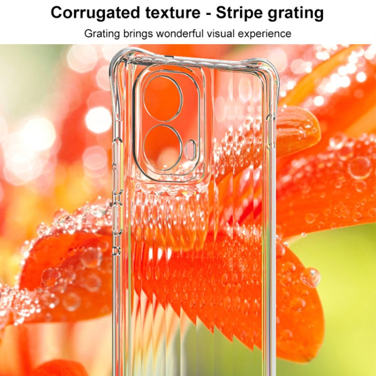 For Motorola Edge 2024 5G IMAK Corrugated Texture Airbag TPU Phone Case(Transparent) - Motorola Cases by imak | Online Shopping South Africa | PMC Jewellery | Buy Now Pay Later Mobicred