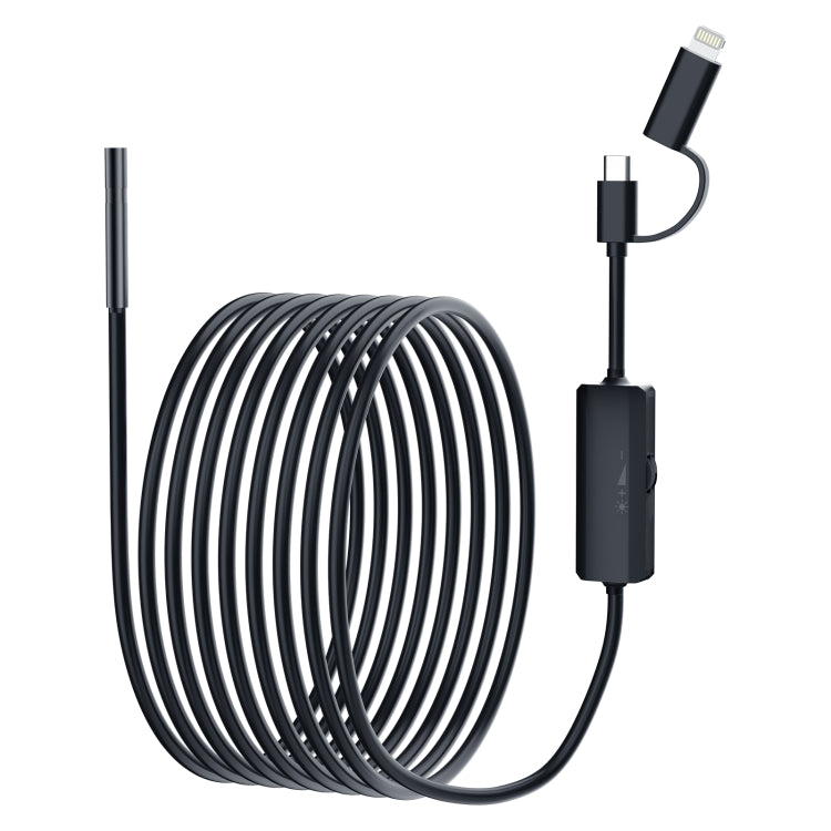 AN112 2 in 1 USB-C / Type-C + 8 Pin Interface 5.5mm HD Industry Endoscope, Length:3.5m Hard Tube -  by PMC Jewellery | Online Shopping South Africa | PMC Jewellery | Buy Now Pay Later Mobicred