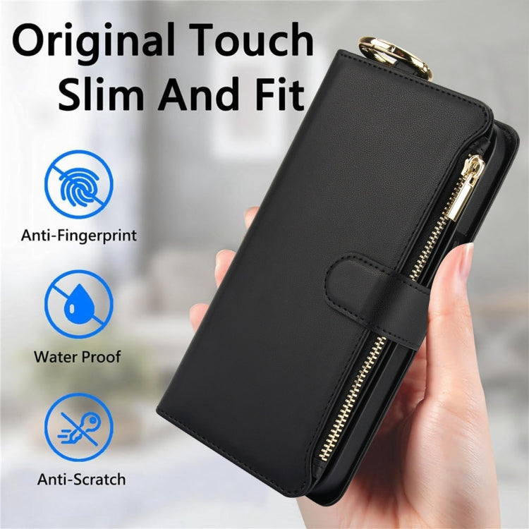 For Samsung Galaxy S24 5G Crossbody Ring Multifunctional Wallet Leather Phone Case(Black) - Galaxy S24 5G Cases by PMC Jewellery | Online Shopping South Africa | PMC Jewellery | Buy Now Pay Later Mobicred