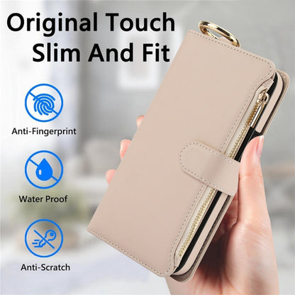 For Samsung Galaxy S24+ 5G Crossbody Ring Multifunctional Wallet Leather Phone Case(White) - Galaxy S24+ 5G Cases by PMC Jewellery | Online Shopping South Africa | PMC Jewellery | Buy Now Pay Later Mobicred