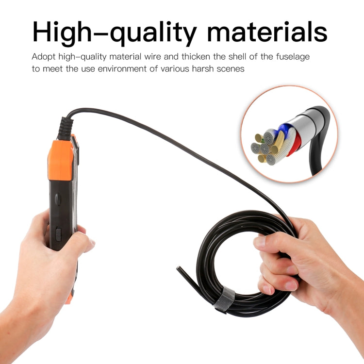 T20 4.3 inch IPS Screen 3.9mm Single Camera IP67 Waterproof Hard Cable Digital Endoscope, Length:5m(Black Orange) -  by PMC Jewellery | Online Shopping South Africa | PMC Jewellery | Buy Now Pay Later Mobicred