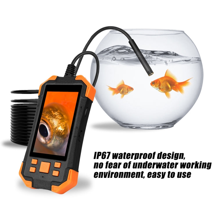 T20 4.3 inch IPS Screen 3.9mm Single Camera IP67 Waterproof Hard Cable Digital Endoscope, Length:1m(Black Orange) -  by PMC Jewellery | Online Shopping South Africa | PMC Jewellery | Buy Now Pay Later Mobicred