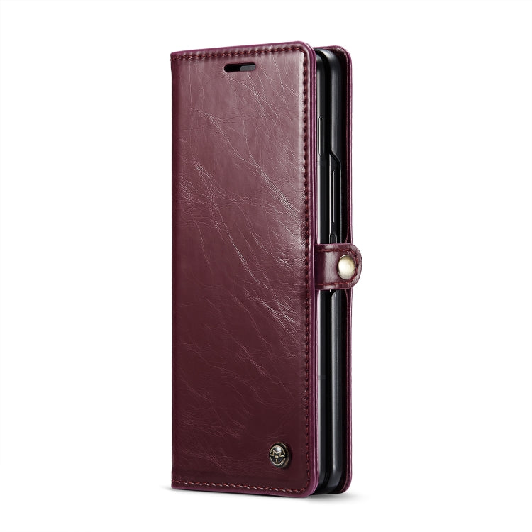 For Samsung Galaxy Z Fold6 5G CaseMe 003 Crazy Horse Texture Flip Leather Phone Case(Wine Red) - Galaxy Z Fold6 5G Cases by CaseMe | Online Shopping South Africa | PMC Jewellery | Buy Now Pay Later Mobicred