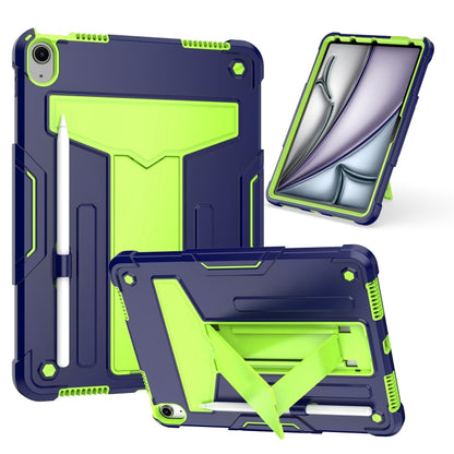 For iPad Air 11 2024 T Holder Robot Silicone Hybrid PC Tablet Case(Navy Yellow Green) - iPad Air 11 2024 Cases by PMC Jewellery | Online Shopping South Africa | PMC Jewellery | Buy Now Pay Later Mobicred