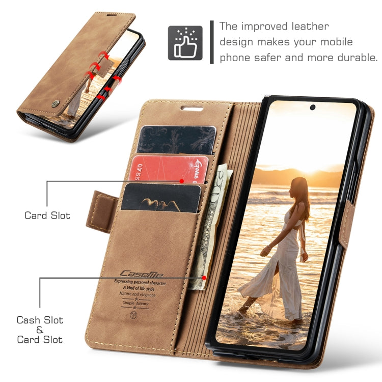 For Samsung Galaxy Z Fold6 5G CaseMe 013 Multifunctional Horizontal Flip Leather Phone Case(Brown) - Galaxy Z Fold6 5G Cases by CaseMe | Online Shopping South Africa | PMC Jewellery | Buy Now Pay Later Mobicred