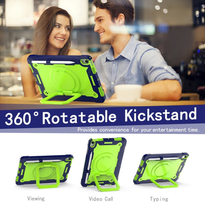 For iPad Air 11 2024 Handle Grip Holder Silicone Hybrid PC Tablet Case with Strap(Navy Yellow Green) - iPad Air 11 2024 Cases by PMC Jewellery | Online Shopping South Africa | PMC Jewellery | Buy Now Pay Later Mobicred