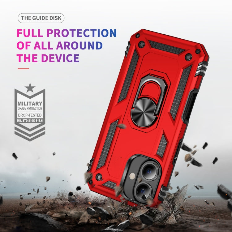 For iPhone 16 Shockproof TPU Hybrid PC Phone Case with Holder(Red) - iPhone 16 Cases by PMC Jewellery | Online Shopping South Africa | PMC Jewellery | Buy Now Pay Later Mobicred