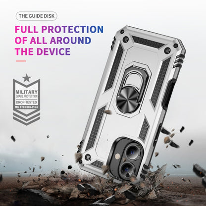 For iPhone 16 Plus Shockproof TPU Hybrid PC Phone Case with Holder(Silver) - iPhone 16 Plus Cases by PMC Jewellery | Online Shopping South Africa | PMC Jewellery | Buy Now Pay Later Mobicred