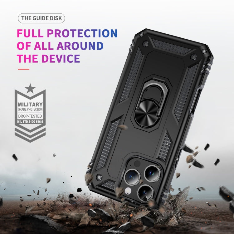 For iPhone 16 Pro Shockproof TPU Hybrid PC Phone Case with Holder(Black) - iPhone 16 Pro Cases by PMC Jewellery | Online Shopping South Africa | PMC Jewellery | Buy Now Pay Later Mobicred