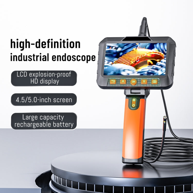 T27 5 inch IPS Color Screen 8mm Single Camera Handheld Hard Cable HD Industrial Endoscope, Length:2m(Orange Black) -  by PMC Jewellery | Online Shopping South Africa | PMC Jewellery | Buy Now Pay Later Mobicred