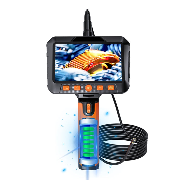 T27 5 inch IPS Color Screen 5.5mm Single Camera Handheld Hard Cable HD Industrial Endoscope, Length:2m(Orange Black) -  by PMC Jewellery | Online Shopping South Africa | PMC Jewellery | Buy Now Pay Later Mobicred