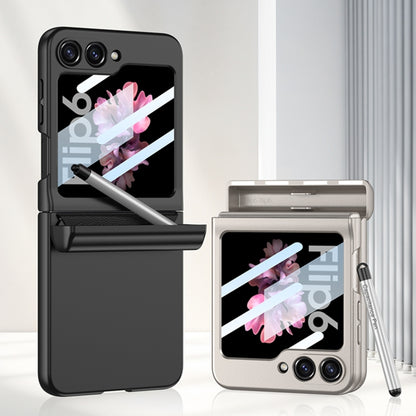 For Samsung Galaxy Z Flip6 GKK Integrated Magnetic Full Coverage Flip Phone Case with Pen Box+Pen(Gray) - Galaxy Z Flip6 5G Cases by GKK | Online Shopping South Africa | PMC Jewellery | Buy Now Pay Later Mobicred