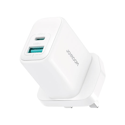 JOYROOM JR-TCF21 20W Dual Ports USB + Type-C Charger, Plug:UK Plug(White) - USB Charger by JOYROOM | Online Shopping South Africa | PMC Jewellery | Buy Now Pay Later Mobicred