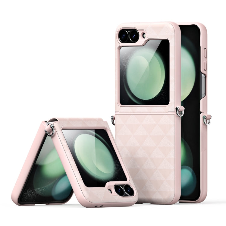 For Samsung Galaxy Z Flip6 5G DUX DUCIS Fitt Series TPU + PU Texture Full Cover Phone Case(Pink) - Galaxy Z Flip6 5G Cases by DUX DUCIS | Online Shopping South Africa | PMC Jewellery | Buy Now Pay Later Mobicred