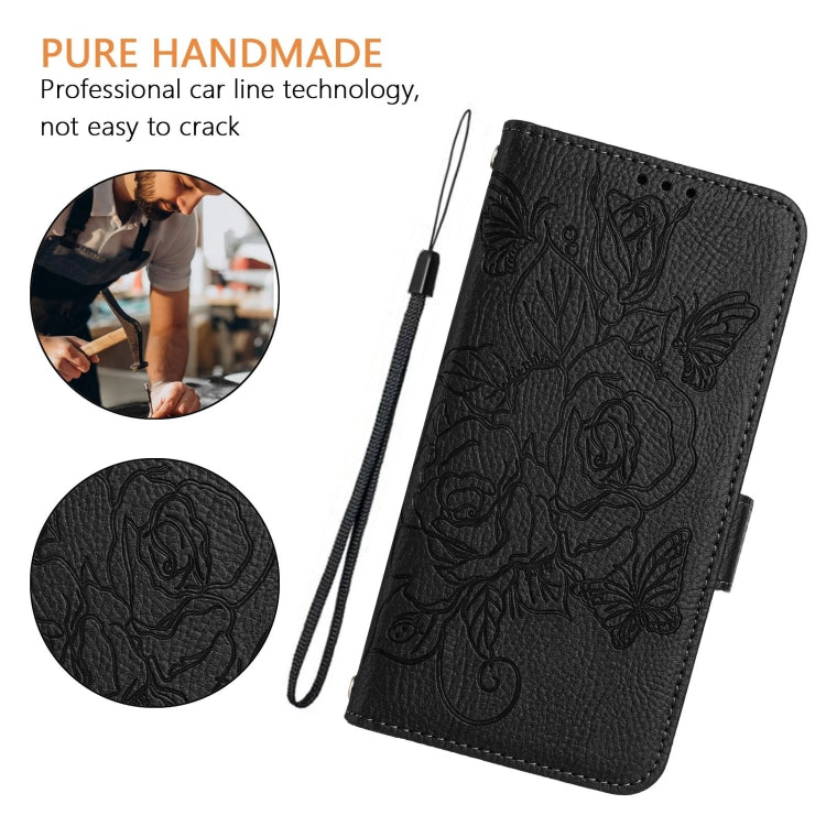 For Blackview A52 Embossed Rose RFID Anti-theft Leather Phone Case(Black) - More Brand by PMC Jewellery | Online Shopping South Africa | PMC Jewellery | Buy Now Pay Later Mobicred