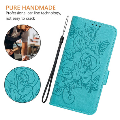 For Blackview A53 Embossed Rose RFID Anti-theft Leather Phone Case(Light Blue) - More Brand by PMC Jewellery | Online Shopping South Africa | PMC Jewellery | Buy Now Pay Later Mobicred