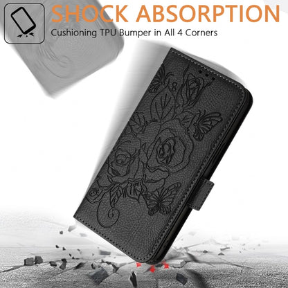 For Blackview A53 Embossed Rose RFID Anti-theft Leather Phone Case(Black) - More Brand by PMC Jewellery | Online Shopping South Africa | PMC Jewellery | Buy Now Pay Later Mobicred