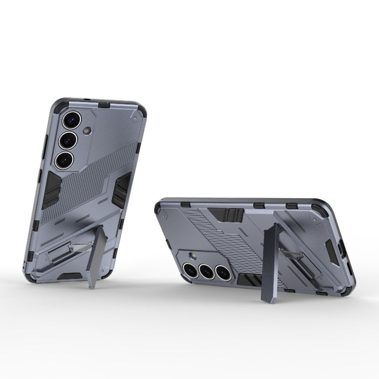 For Samsung Galaxy S25+ 5G Punk Armor 2 in 1 PC + TPU Shockproof Phone Case with Invisible Holder(Grey) - Galaxy S25+ 5G Cases by PMC Jewellery | Online Shopping South Africa | PMC Jewellery | Buy Now Pay Later Mobicred