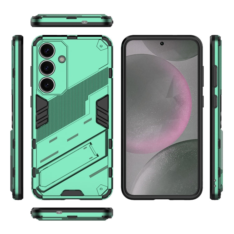 For Samsung Galaxy S25+ 5G Punk Armor 2 in 1 PC + TPU Shockproof Phone Case with Invisible Holder(Green) - Galaxy S25+ 5G Cases by PMC Jewellery | Online Shopping South Africa | PMC Jewellery | Buy Now Pay Later Mobicred