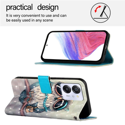 For Blackview Color 8 3D Painting Horizontal Flip Leather Phone Case(Grey Owl) - More Brand by PMC Jewellery | Online Shopping South Africa | PMC Jewellery | Buy Now Pay Later Mobicred