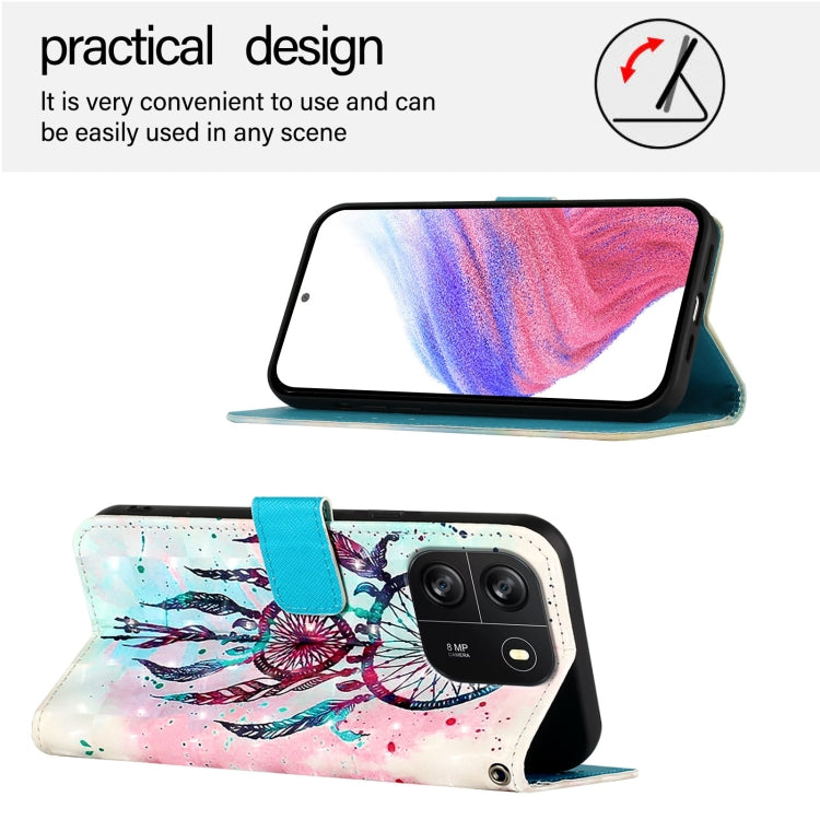 For Blackview Wave 6C 3D Painting Horizontal Flip Leather Phone Case(Color Drop Wind Chimes) - More Brand by PMC Jewellery | Online Shopping South Africa | PMC Jewellery | Buy Now Pay Later Mobicred
