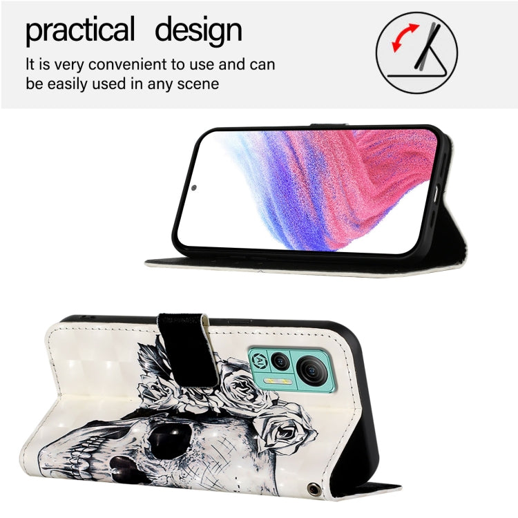 For Ulefone Note 14 3D Painting Horizontal Flip Leather Phone Case(Skull) - Ulefone Cases by PMC Jewellery | Online Shopping South Africa | PMC Jewellery | Buy Now Pay Later Mobicred