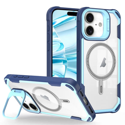 For iPhone 16 Plus Transparent Acrylic MagSafe Lens Holder Phone Case(Blue) - iPhone 16 Plus Cases by PMC Jewellery | Online Shopping South Africa | PMC Jewellery | Buy Now Pay Later Mobicred