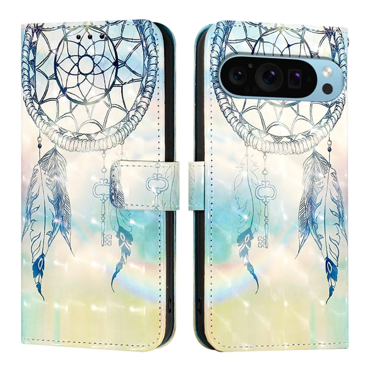 For Google Pixel 9 / 9 Pro 3D Painting Horizontal Flip Leather Phone Case(Dream Wind Chimes) - Google Cases by PMC Jewellery | Online Shopping South Africa | PMC Jewellery | Buy Now Pay Later Mobicred