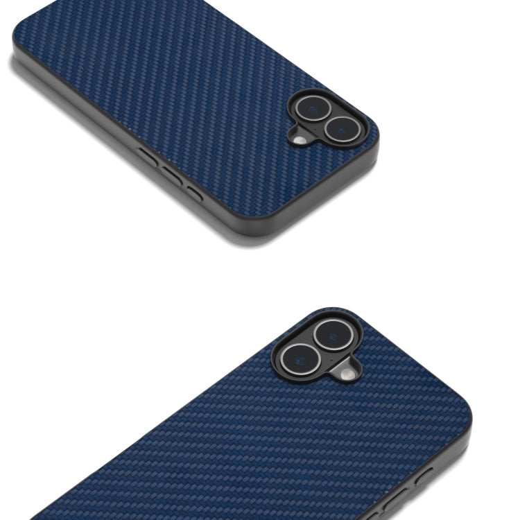 For iPhone 16 Carbon Fiber Texture Protective Phone Case(Dark Blue) - iPhone 16 Cases by PMC Jewellery | Online Shopping South Africa | PMC Jewellery | Buy Now Pay Later Mobicred