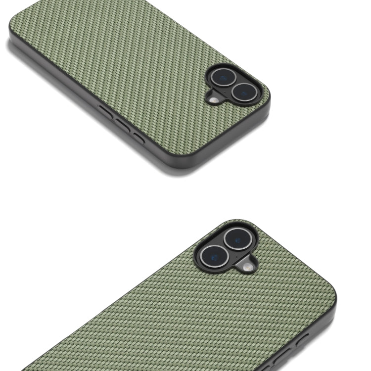 For iPhone 16 Carbon Fiber Texture Protective Phone Case(Green) - iPhone 16 Cases by PMC Jewellery | Online Shopping South Africa | PMC Jewellery | Buy Now Pay Later Mobicred