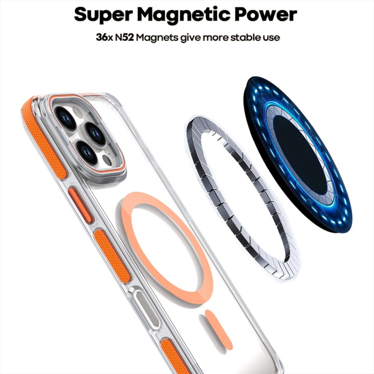 For iPhone 16 Dual-Color Clear Acrylic Hybrid TPU Lens Flip Holder MagSafe Phone Case(Blue) - iPhone 16 Cases by PMC Jewellery | Online Shopping South Africa | PMC Jewellery | Buy Now Pay Later Mobicred