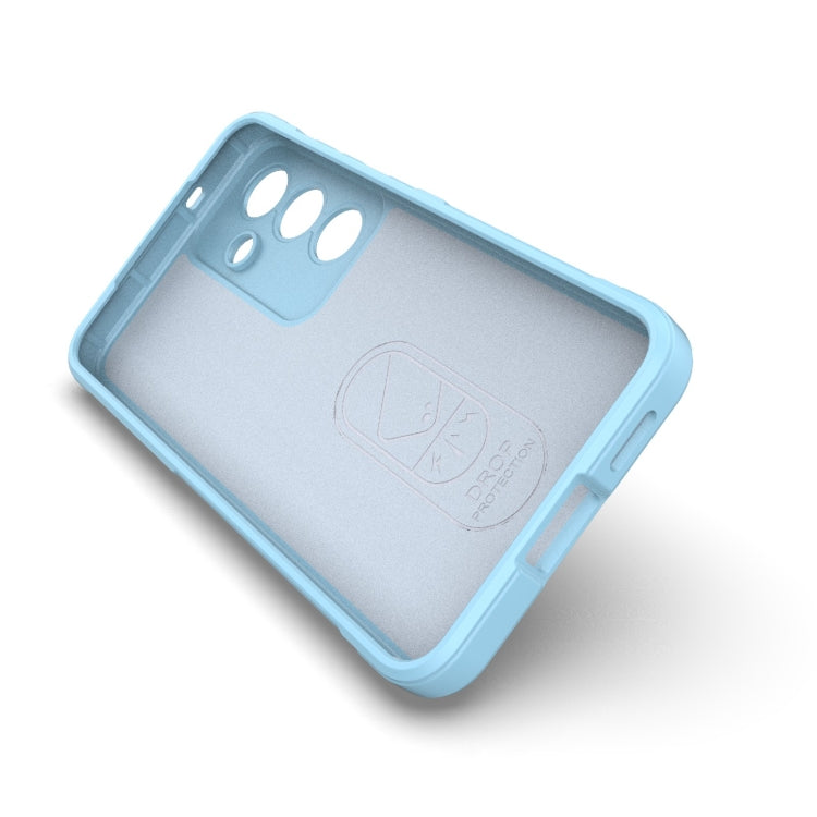 For Samsung Galaxy S25 5G Magic Shield TPU + Flannel Phone Case(Light Blue) - Galaxy S25 5G Cases by PMC Jewellery | Online Shopping South Africa | PMC Jewellery | Buy Now Pay Later Mobicred