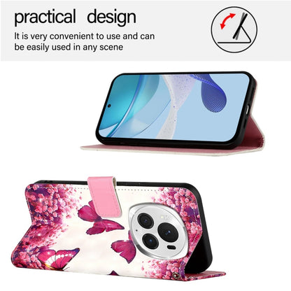 For Honor Magic6 Pro Global 3D Painting Horizontal Flip Leather Phone Case(Rose Butterfly) - Honor Cases by PMC Jewellery | Online Shopping South Africa | PMC Jewellery | Buy Now Pay Later Mobicred