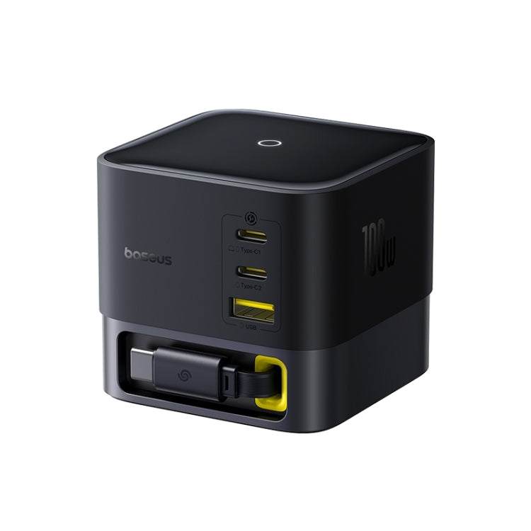 Baseus Super GaN 100W USB-C / Type-C Retractable Cable Desktop Charger, Specification:US Plug(Black) - Multifunction Charger by Baseus | Online Shopping South Africa | PMC Jewellery | Buy Now Pay Later Mobicred