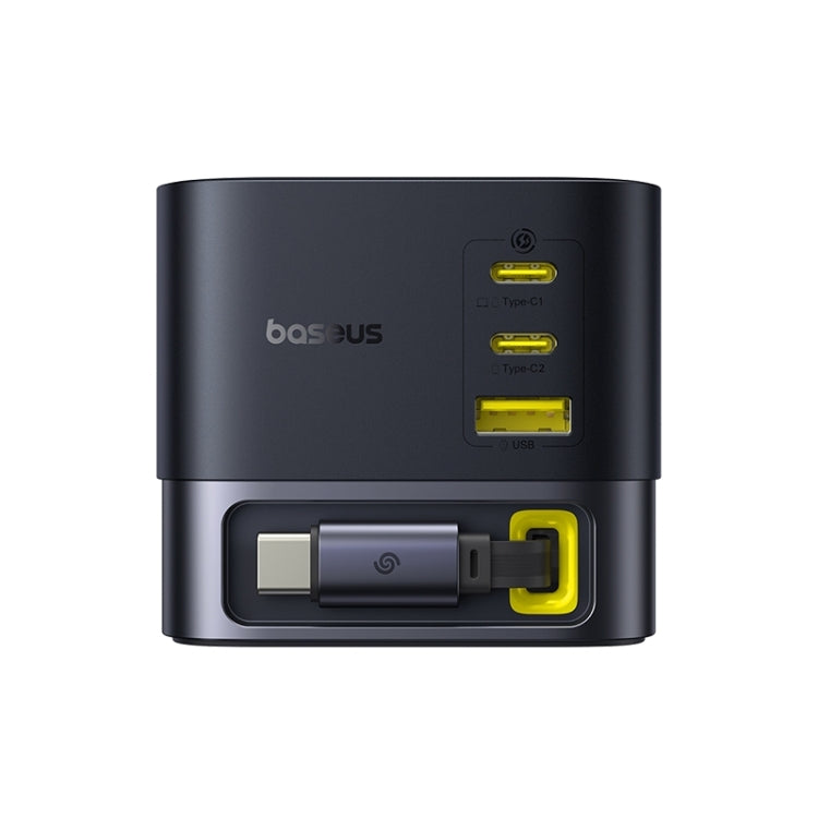 Baseus Super GaN 100W USB-C / Type-C Retractable Cable Desktop Charger, Specification:US Plug(Black) - Multifunction Charger by Baseus | Online Shopping South Africa | PMC Jewellery | Buy Now Pay Later Mobicred