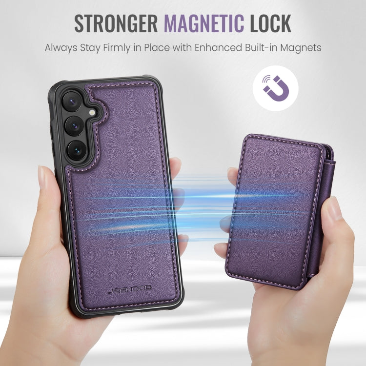 For Samsung Galaxy S24 5G JEEHOOD J05 Business Magnetic Style RFID Leather Phone Case(Purple) - Galaxy S24 5G Cases by JEEHOOD | Online Shopping South Africa | PMC Jewellery | Buy Now Pay Later Mobicred