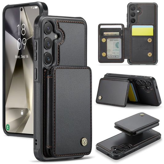 For Samsung Galaxy S24+ 5G JEEHOOD J05 Business Magnetic Style RFID Leather Phone Case(Black) - Galaxy S24+ 5G Cases by JEEHOOD | Online Shopping South Africa | PMC Jewellery | Buy Now Pay Later Mobicred