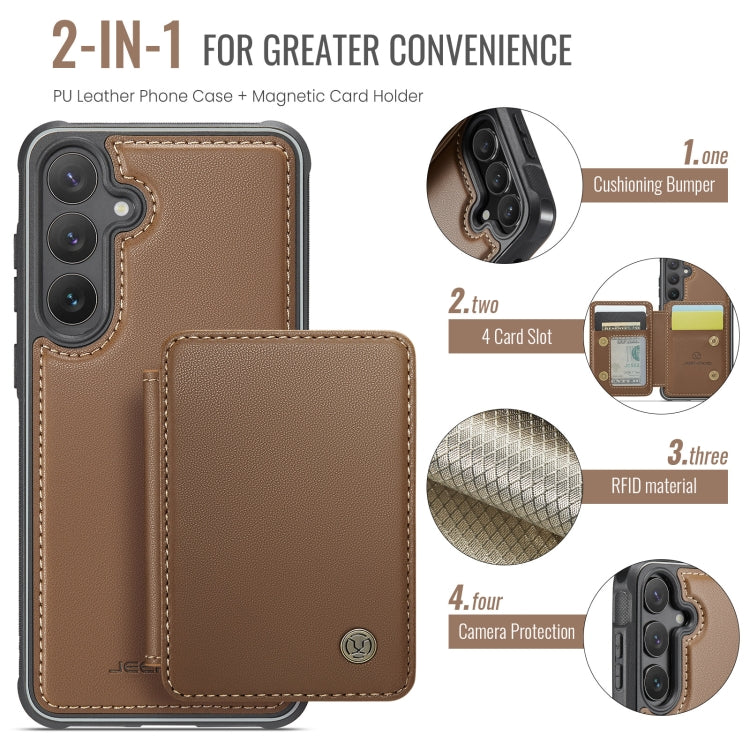 For Samsung Galaxy S24+ 5G JEEHOOD J05 Business Magnetic Style RFID Leather Phone Case(Brown) - Galaxy S24+ 5G Cases by JEEHOOD | Online Shopping South Africa | PMC Jewellery | Buy Now Pay Later Mobicred