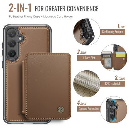 For Samsung Galaxy S24 FE 5G JEEHOOD J05 Business Magnetic Style RFID Leather Phone Case(Brown) - Galaxy S24 FE 5G Cases by JEEHOOD | Online Shopping South Africa | PMC Jewellery | Buy Now Pay Later Mobicred